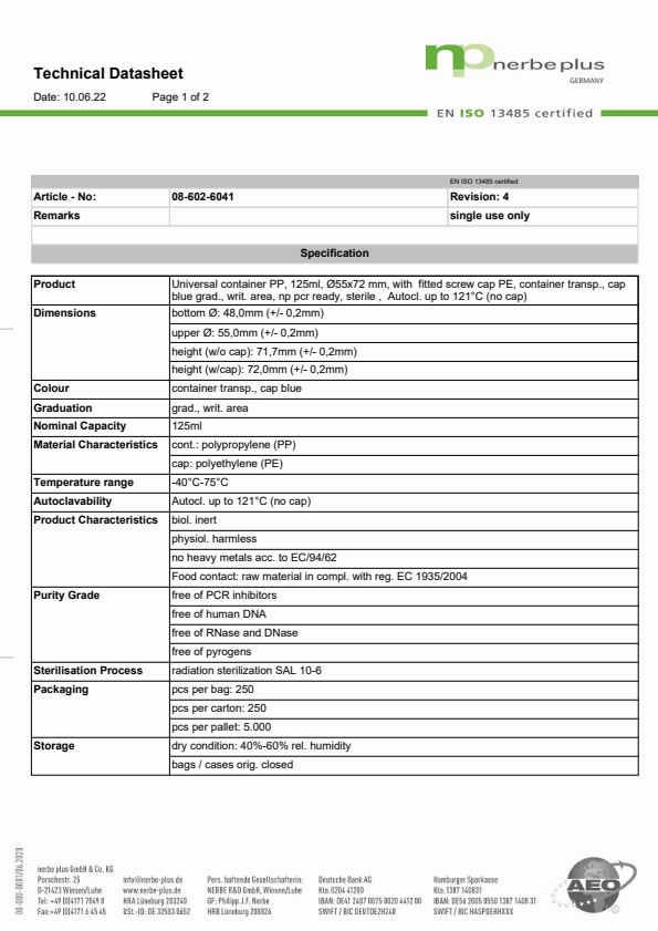

Technical Datasheet 08 602 6041

